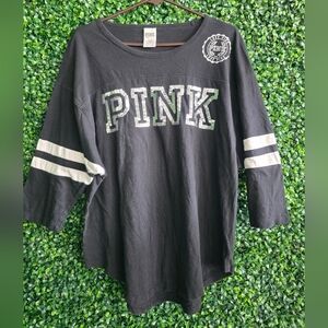 PINK Victoria's Secret Women's Black Top Size L